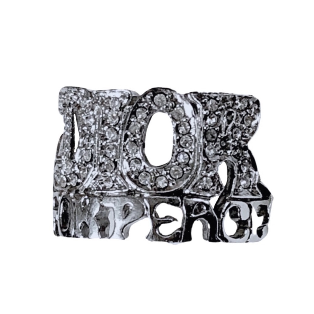 Dior Vintage Dior For Peace Y2K Diamanté Crystal Ring - Earrings Jewelry Set - Picture 16 of 17